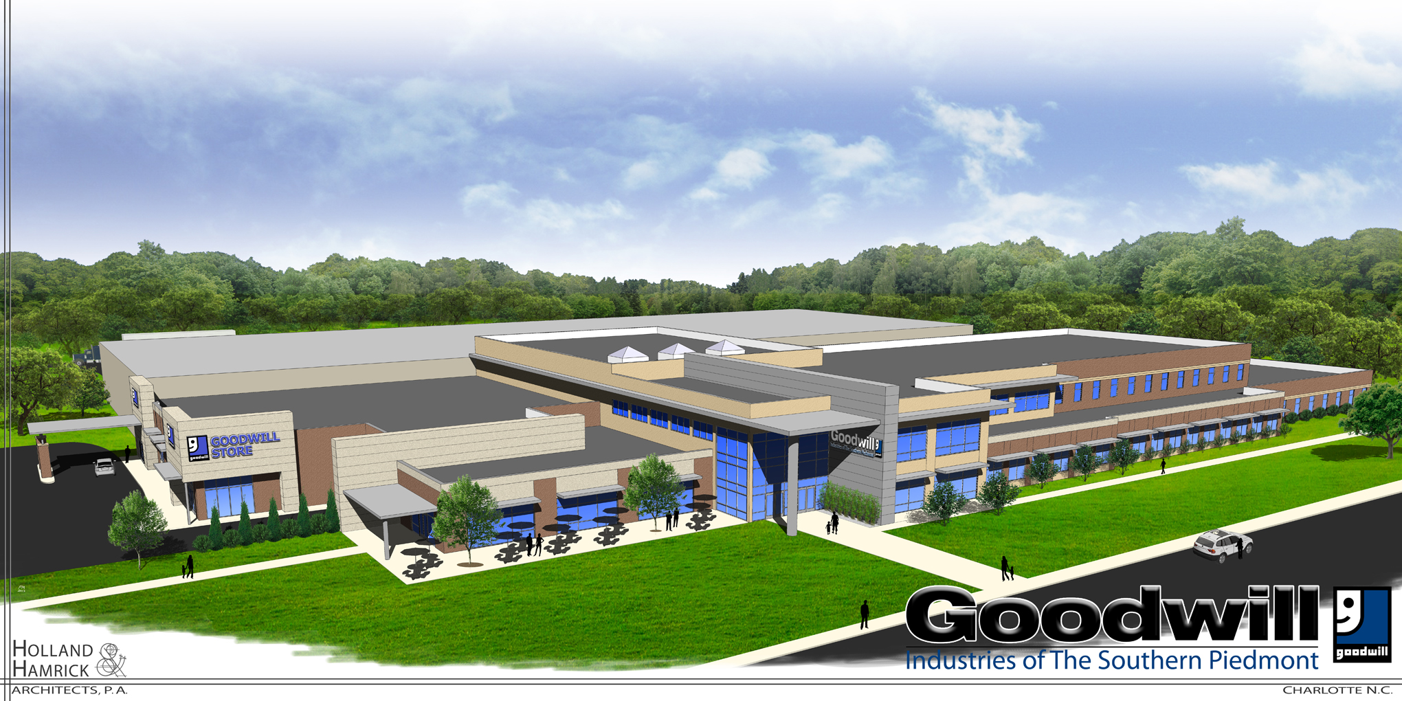 rendering of Goodwill Campus on Wilkinson Blvd, Charlotte, NC